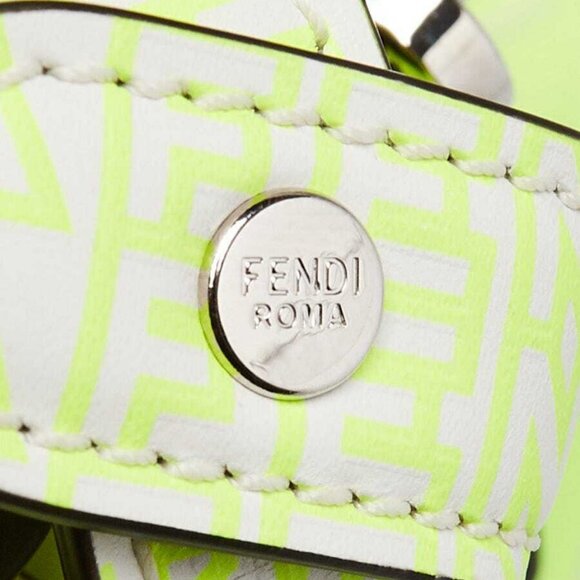 Fendi x Marc Jacobs Neon Yellow Embossed Leather Small Peekaboo Iseeu XCross - Picture 6 of 11